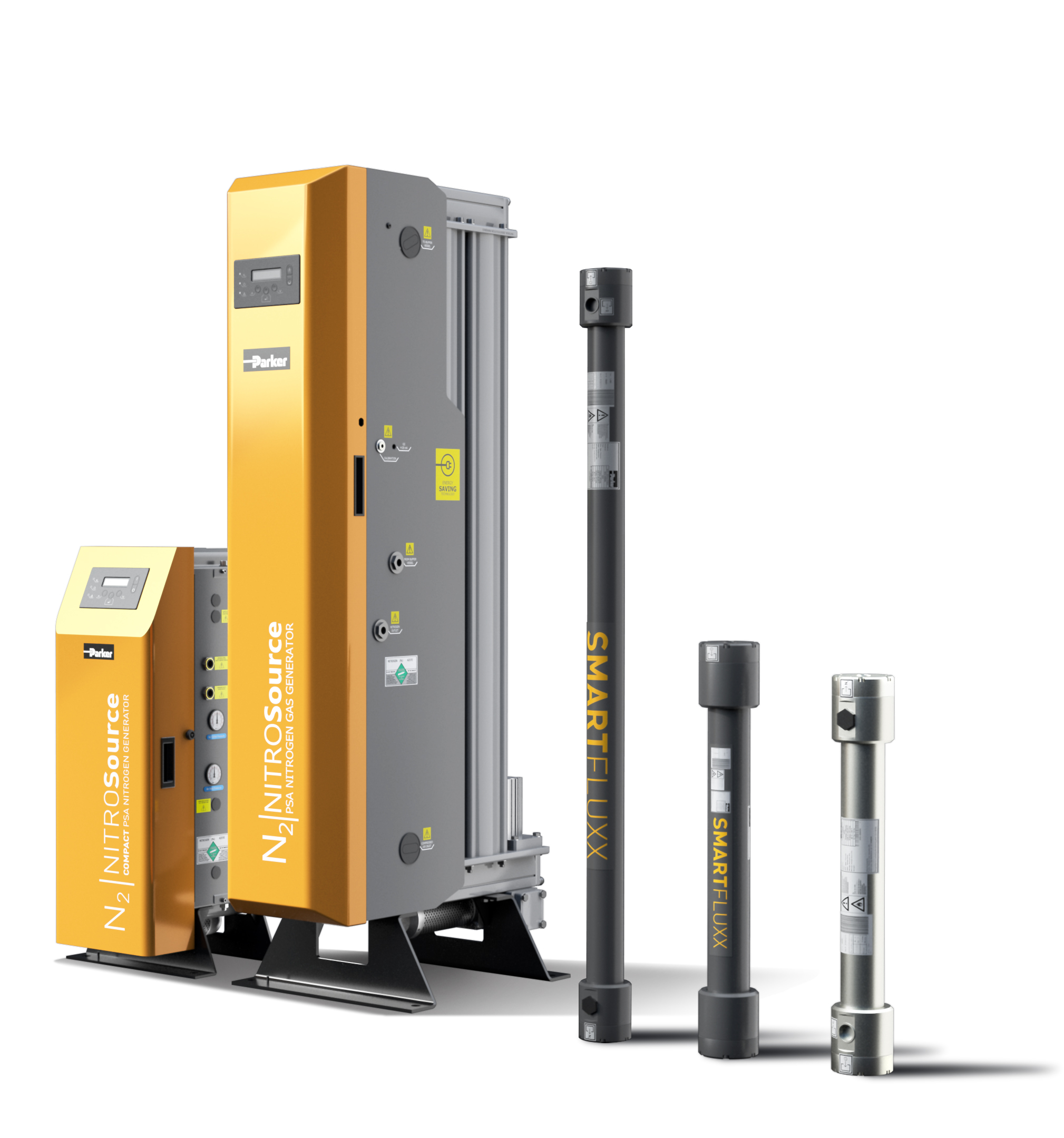 Parker nitrogen generator range including NITROSource PSA generators and SmartFluxx membrane generators